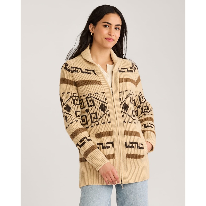 Women’s Westerley Cardigan|Tan/brown multi|Grey/black|XXS _|XS _|SM _|MD _|LG _|XL _|XXL _|XXS|XS|SM|MD|LG|XL