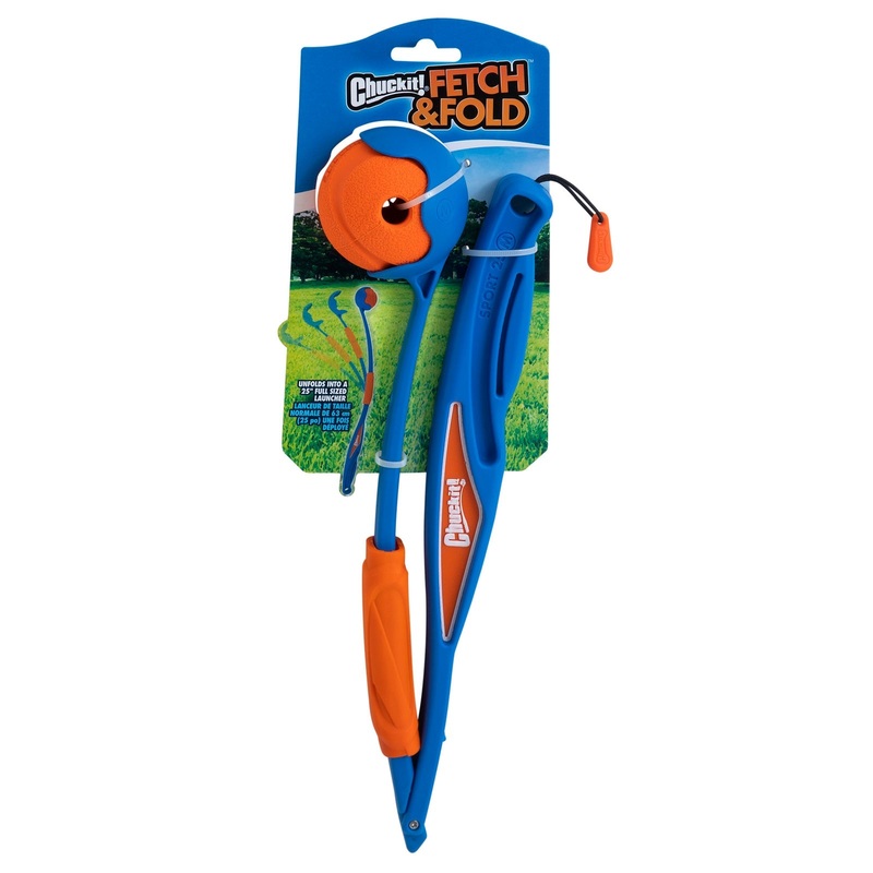 Fetch & Fold Launcher Dog Toy – Blue / Orange