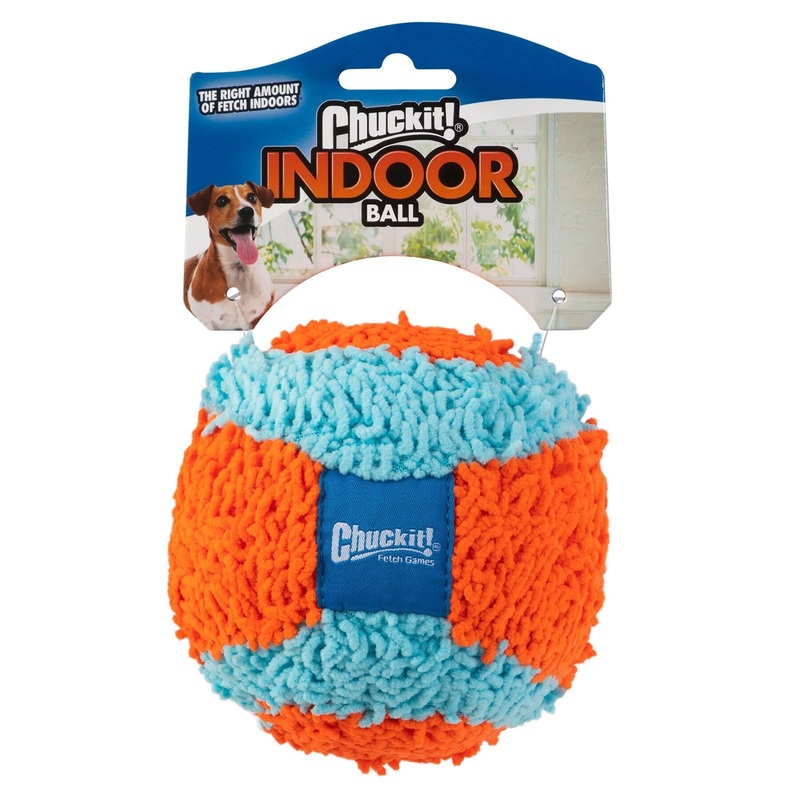 Indoor Ball Dog Toy – Orange / Blue