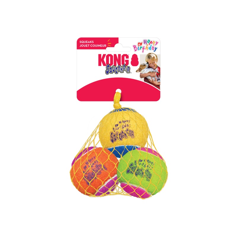 SqueakAir Birthday Balls 3-Pack Dog Toys – Medium