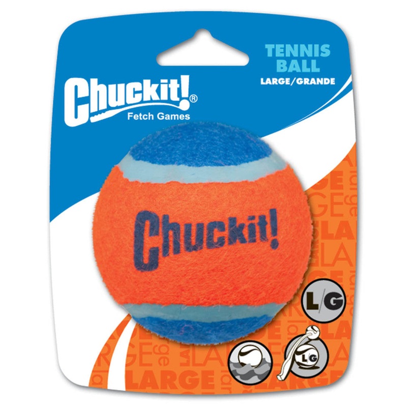 Tennis Ball Dog Toy – Large|Orange / Blue|Large