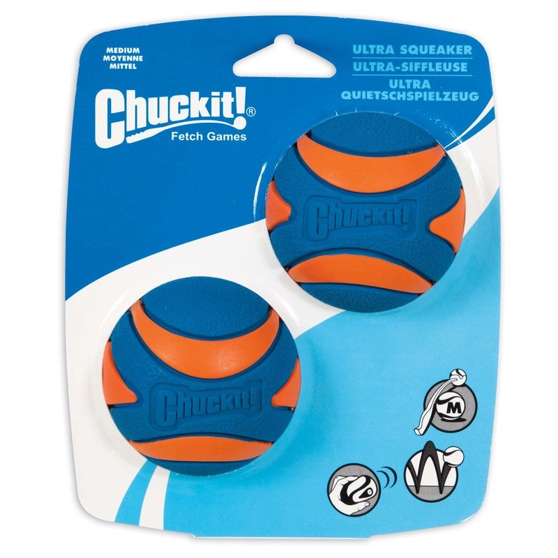Ultra Squeaker Balls Dog Toy 2 Pack – Medium