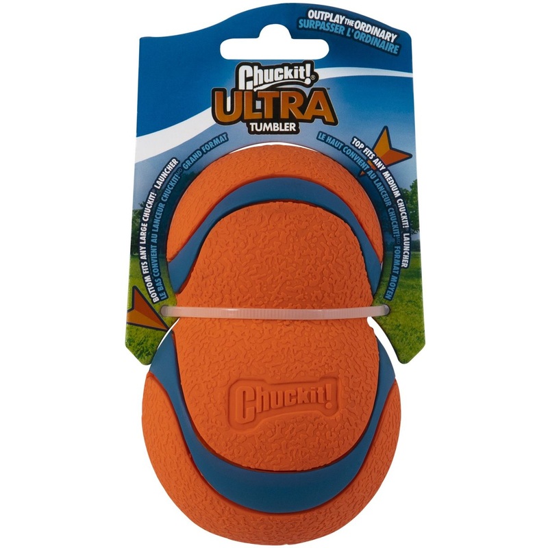 Ultra Tumbler Dog Fetch Toy Large – Orange / Blue