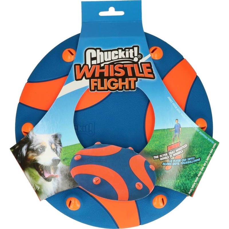 Whistle Flight Dog Toy – Blue / Orange