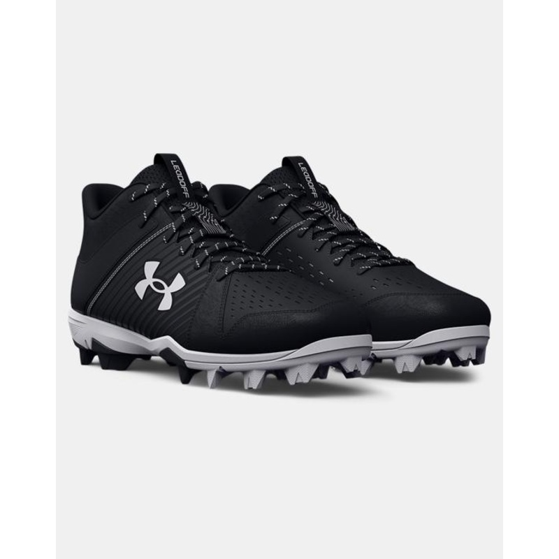 Men’s UA Leadoff Mid RM Baseball Cleat – Black/White