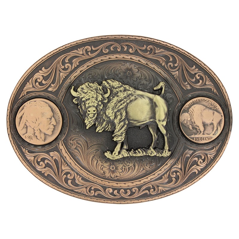 Miner’s Buffalo Indian Head Nickel Belt Buckle With Buffalo