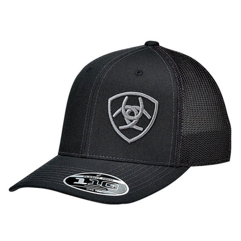 Offset FlexFit Embroidered Shield Logo Snapback Hat – Black