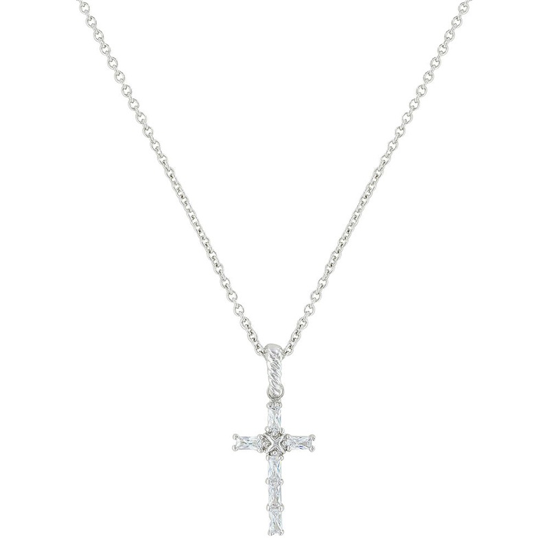 Acadian Cross Baguette Necklace