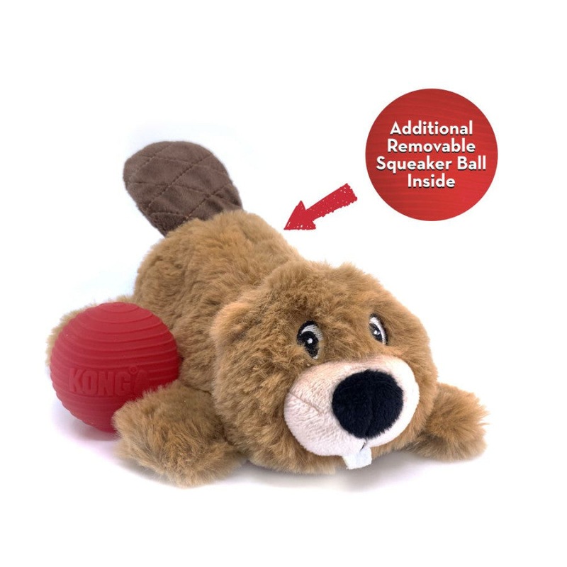 Cozie Pockets Beaver Dog Toy, Medium