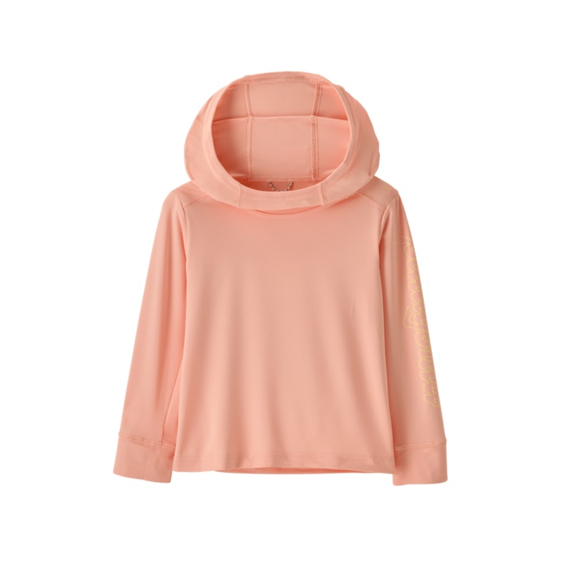 Baby Capilene Silkweight Hoody – Fitz Script / Sunlit Pink