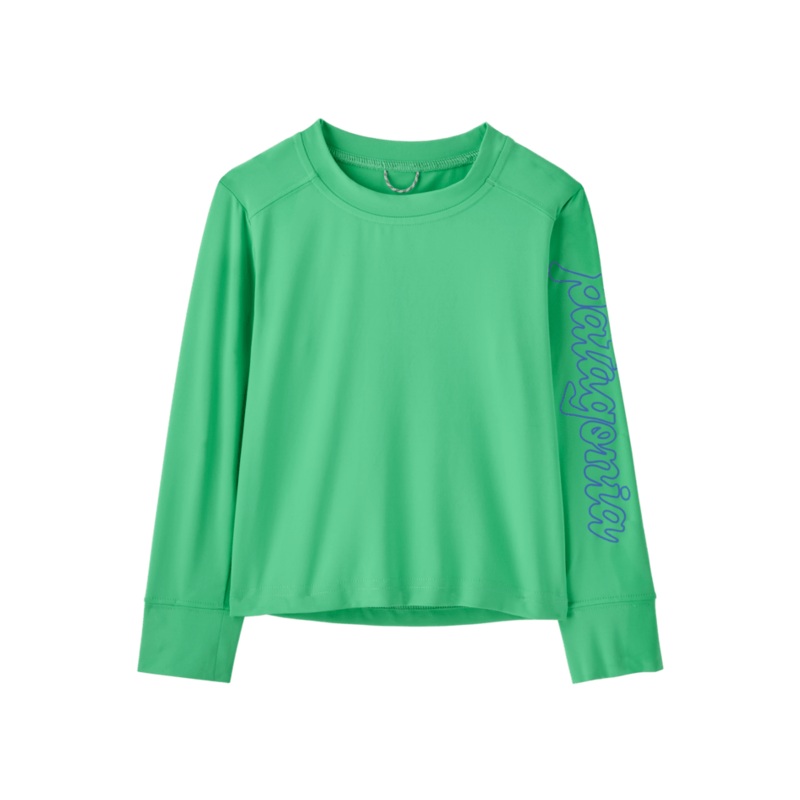 Baby Long Sleeve Capilene Silkweight T-Shirt – Fitz Script / Aloe Green