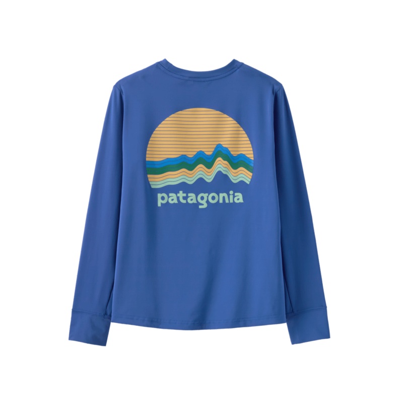 Kids Long Sleeve Capilene Silkweight T-Shirt – Ridge Rise Moonlight / Eddy Blue