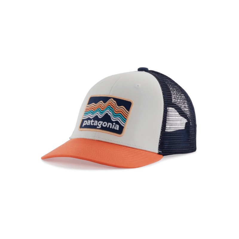 Kids Trucker Hat – Ridge Rise Stripe / Coho Coral