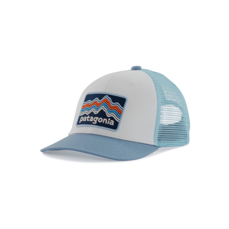 Kids Trucker Hat – Ridge Rise Stripe / Light Plume Grey