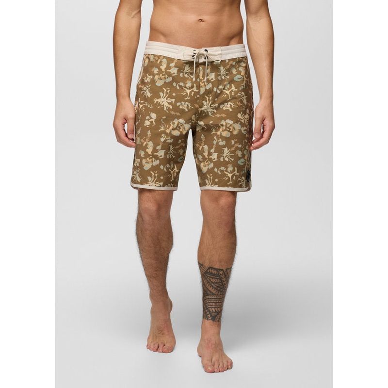 Prana Vintage Boardshort – Retro Olive Digibloom