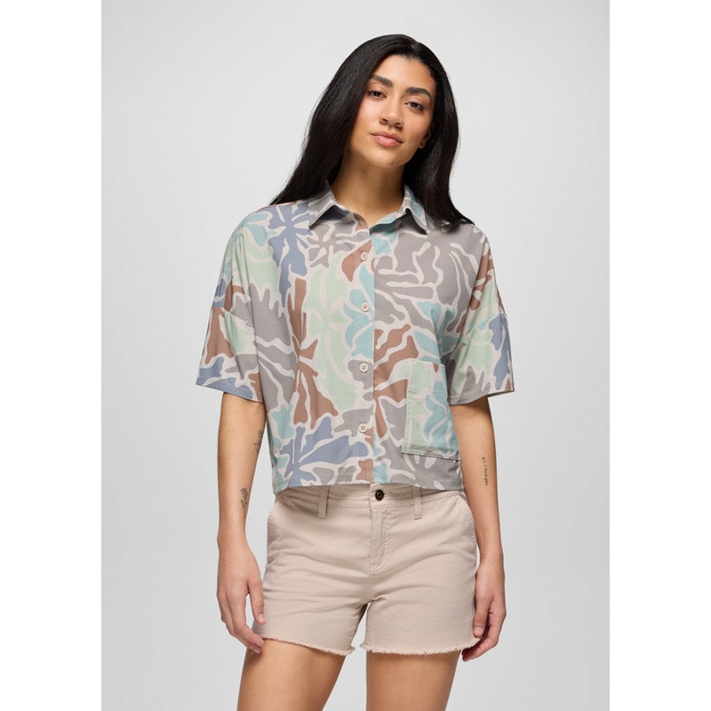 Railay Short Sleeve Button Down – Almond Boogie Bloom