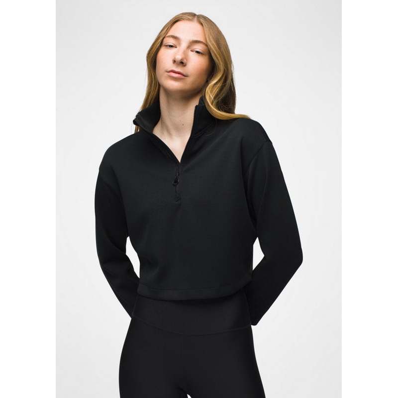 Shea Half Zip Pullover – Black