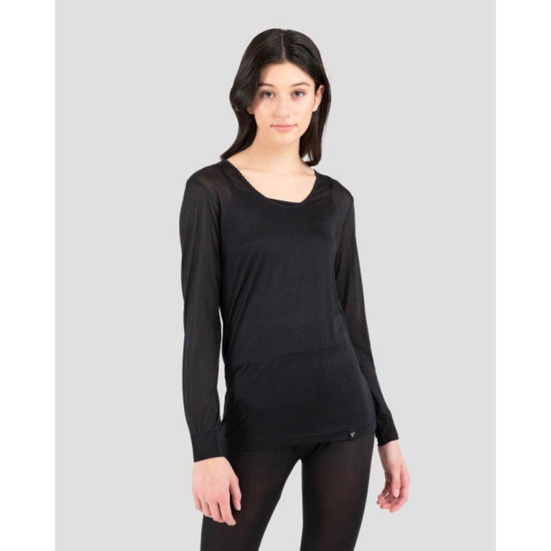 Women’s Thermasilk 1.0 Scoop|Black|Natural|L|XS|M|S|XL