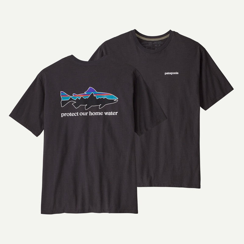 M’s Home Water Trout Organic T-Shirt – Ink Black