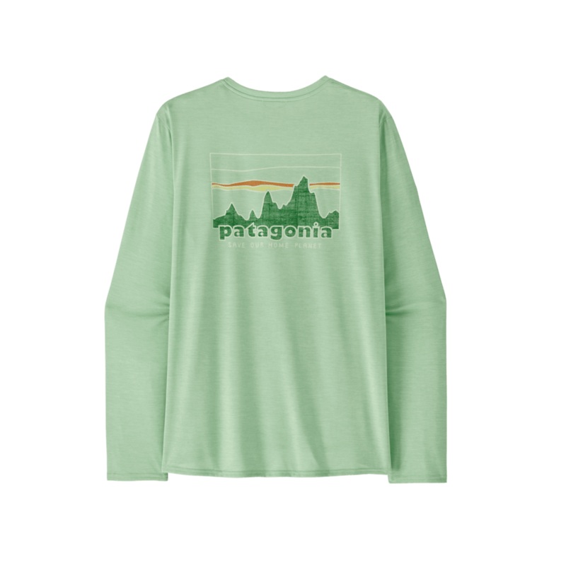 M’s Long Sleeve Capilene Cool Daily Graphic Shirt – 73 Skyline / Rinsed Green X-Dye