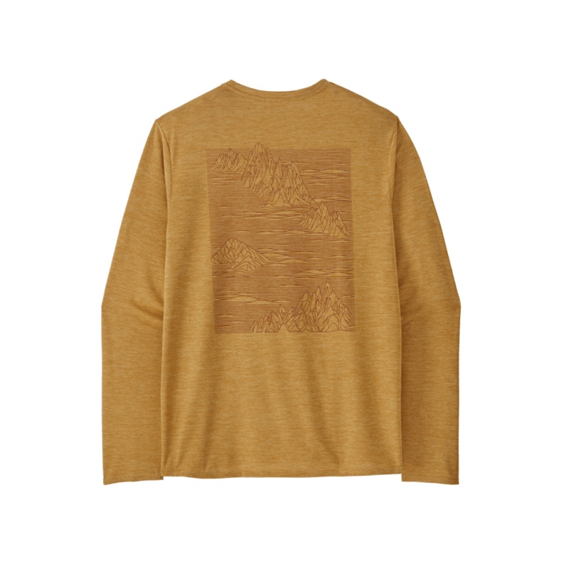 M’s Long Sleeve Capilene Cool Daily Graphic Shirt – Strataspire / Beeswax Tan X-Dye