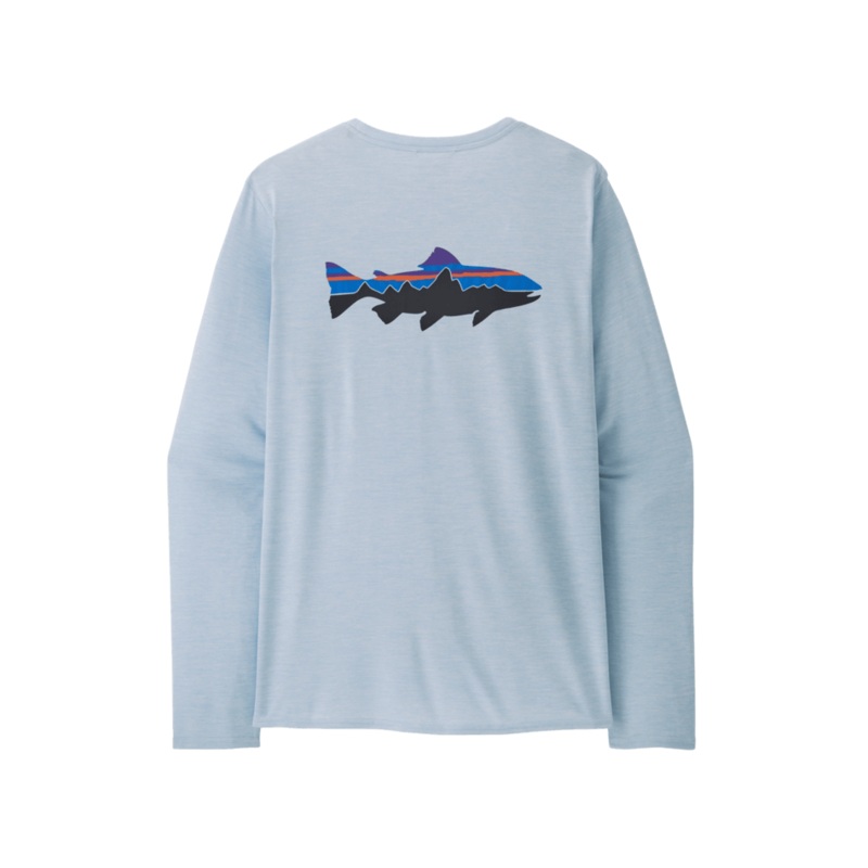 M’s Long Sleeve Capilene Cool Daily Graphic Shirt – Waters – Fitz Roy Trout / Fleck Blue