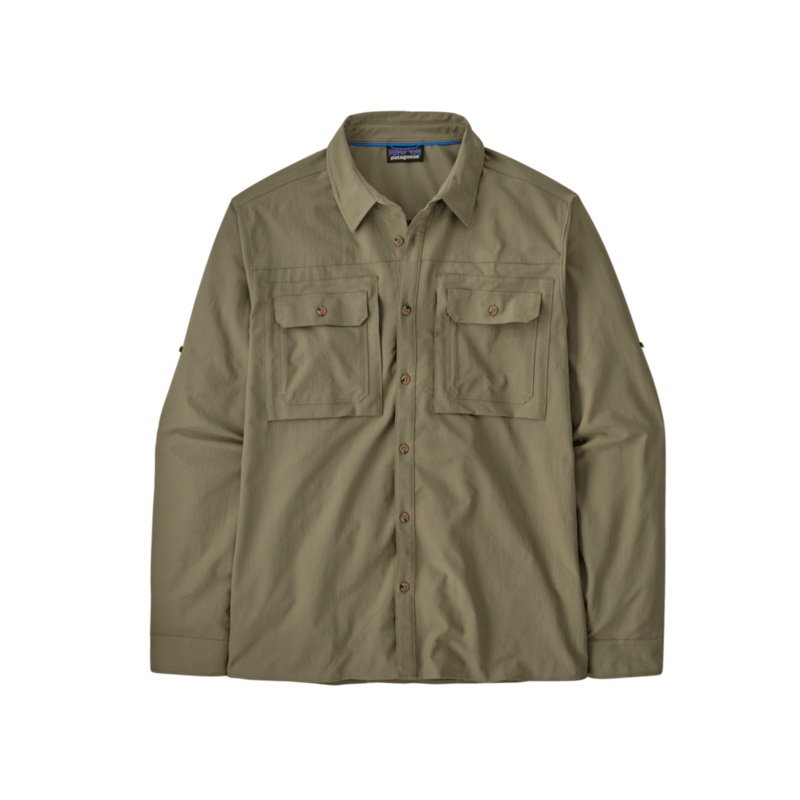M’s Long Sleeve Self Guided Sun Shirt – River Rock Green