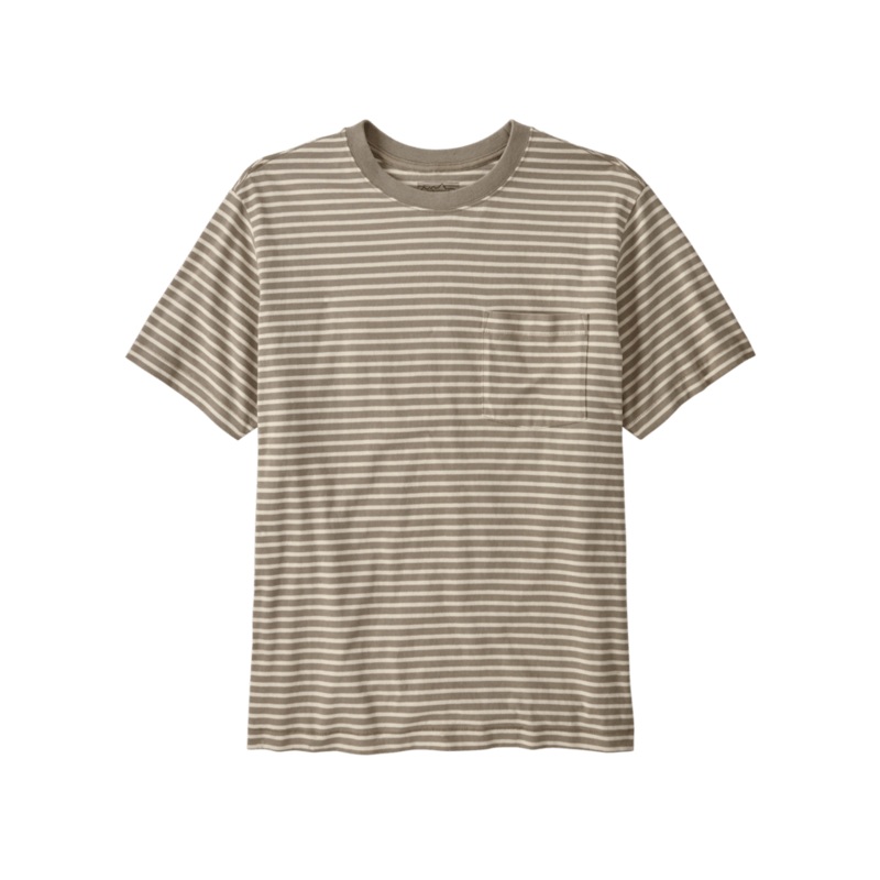 M’s Midweight Daily Pocket Tee – Weekend Stripe / Seabird Grey