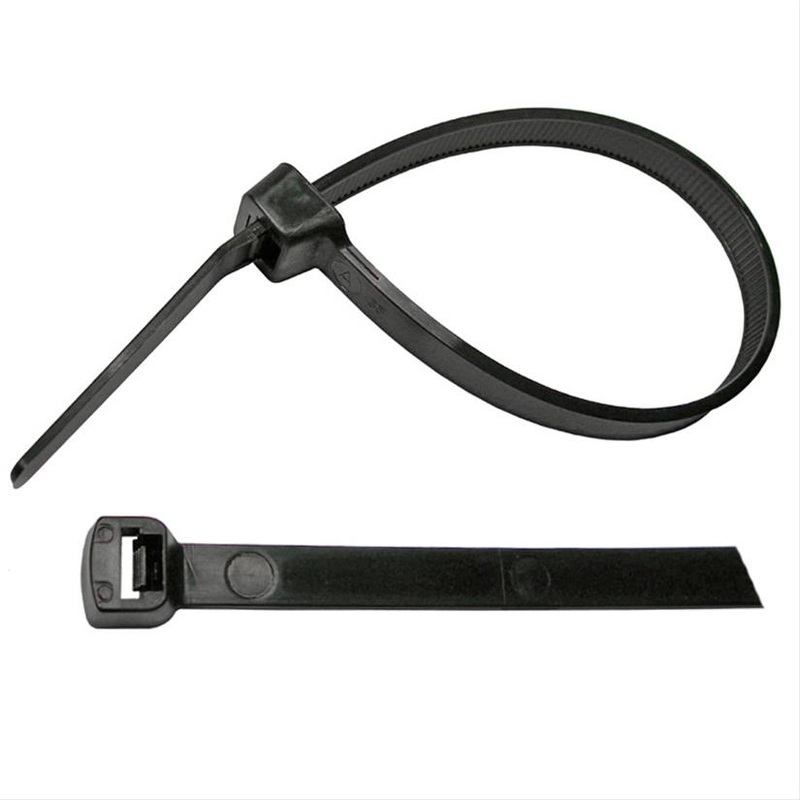 Black Nylon Tie Wrap, 4in, 18lb, 25 pack