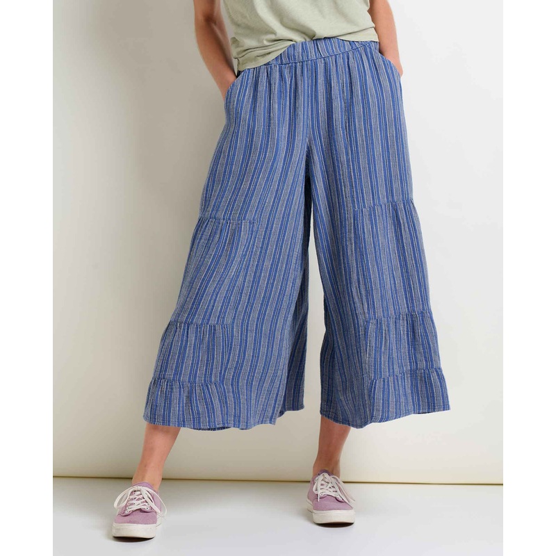 Tate Double Weave Palazzo Pant – Kyanite Stripe