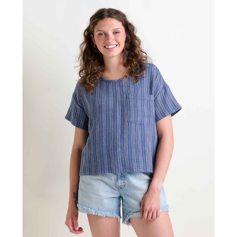 Tate Double Weave Shirt – Kyanite Stripe