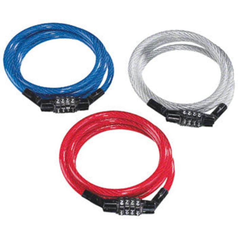Kryptoflex Keeper 712 4-digit Combo Cable Lock: 4` X 7mm: Assorted Colors