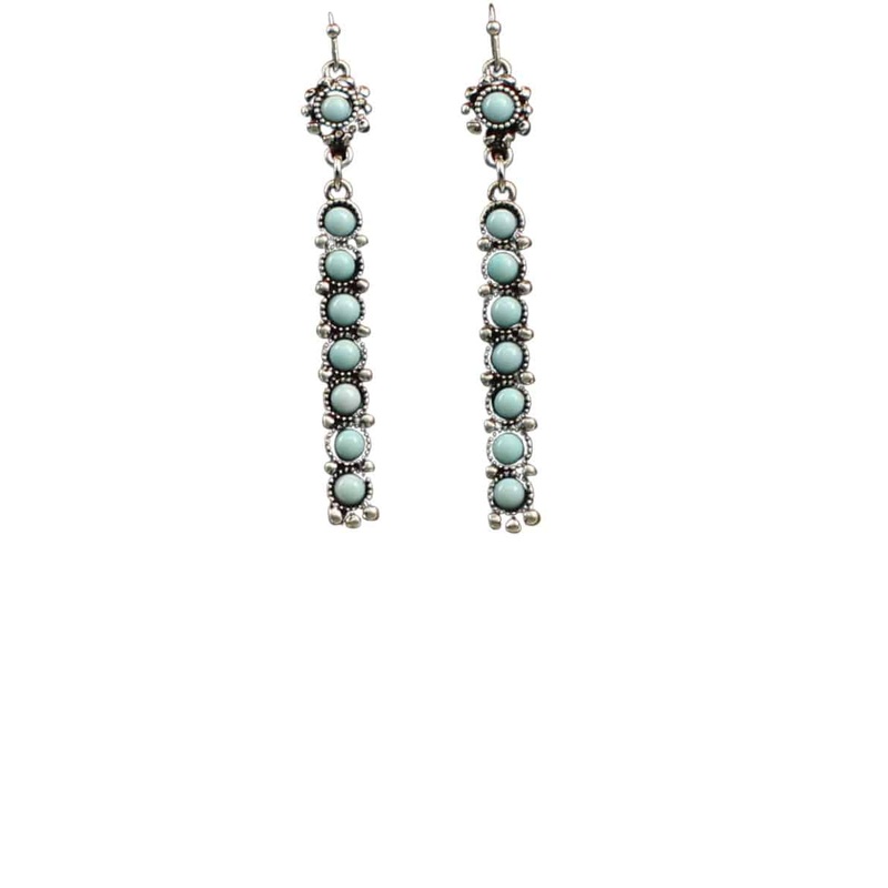 Turquoise Stone Bar French Hook Earrings