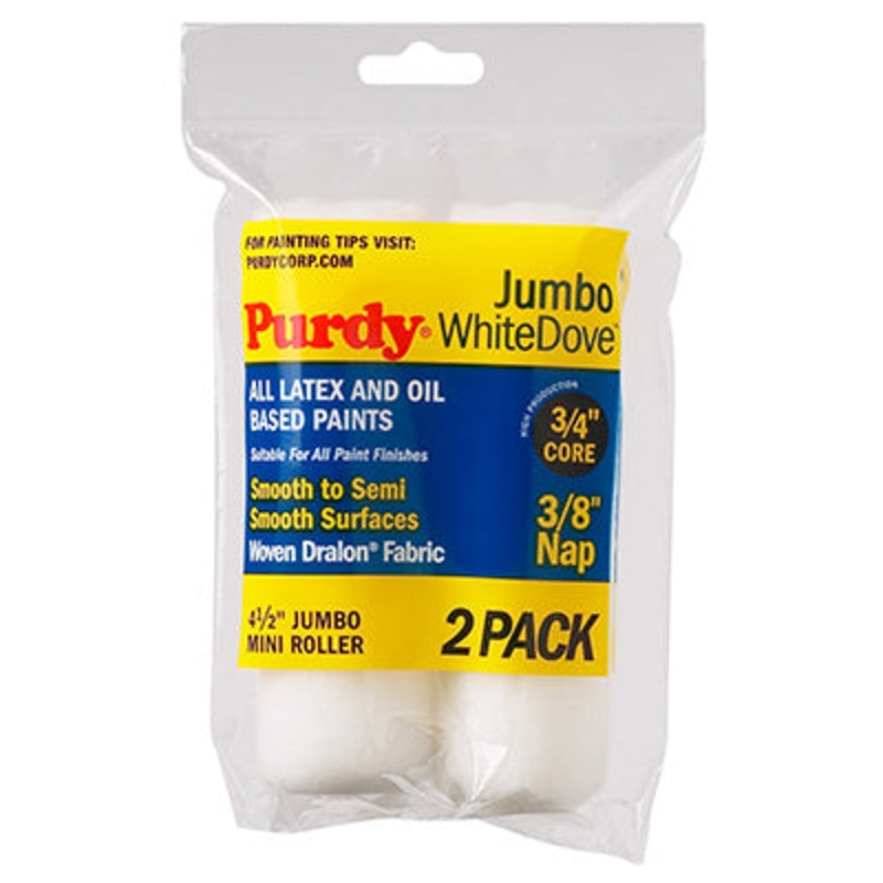 WhiteDove Jumbo Mini Roller Cover 4-1/2 x 3/8 in. – 2 Pack