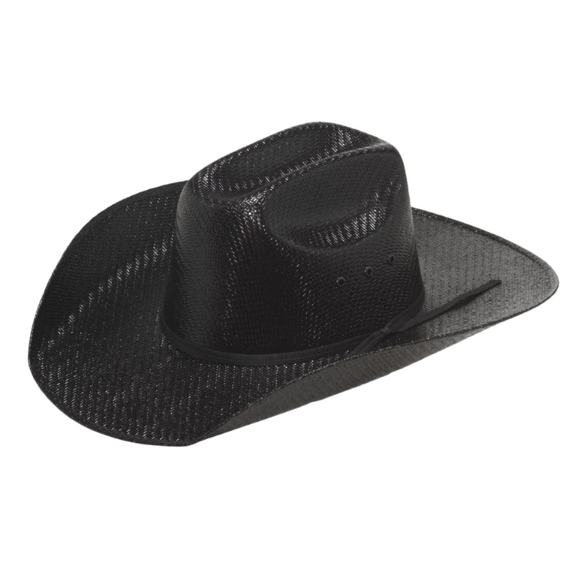 Youth Stiff Denver Straw Hat – Black