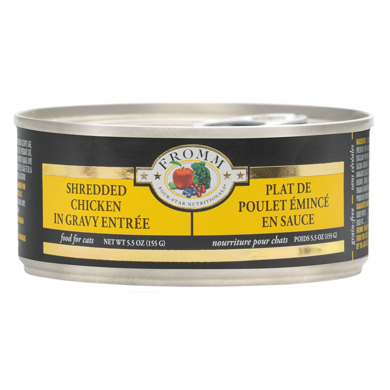 Four-Star Nutritionals Shredded Chicken in Gravy Entree Wet Cat Food – 5.5oz Can