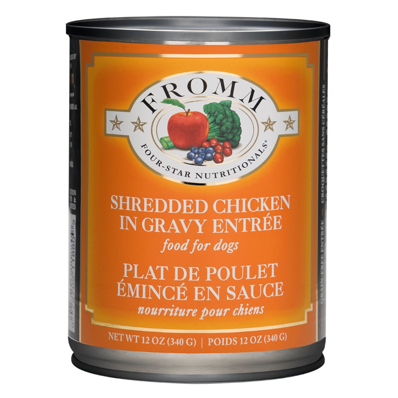 Four-Star Nutritionals Shredded Chicken in Gravy Entree Wet Dog Food – 12 oz. Can