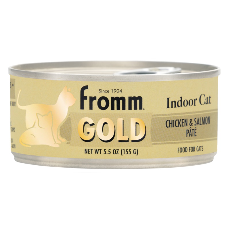 Indoor Gold Chicken & Salmon Pate Wet Cat Food – 5.5 oz. Can