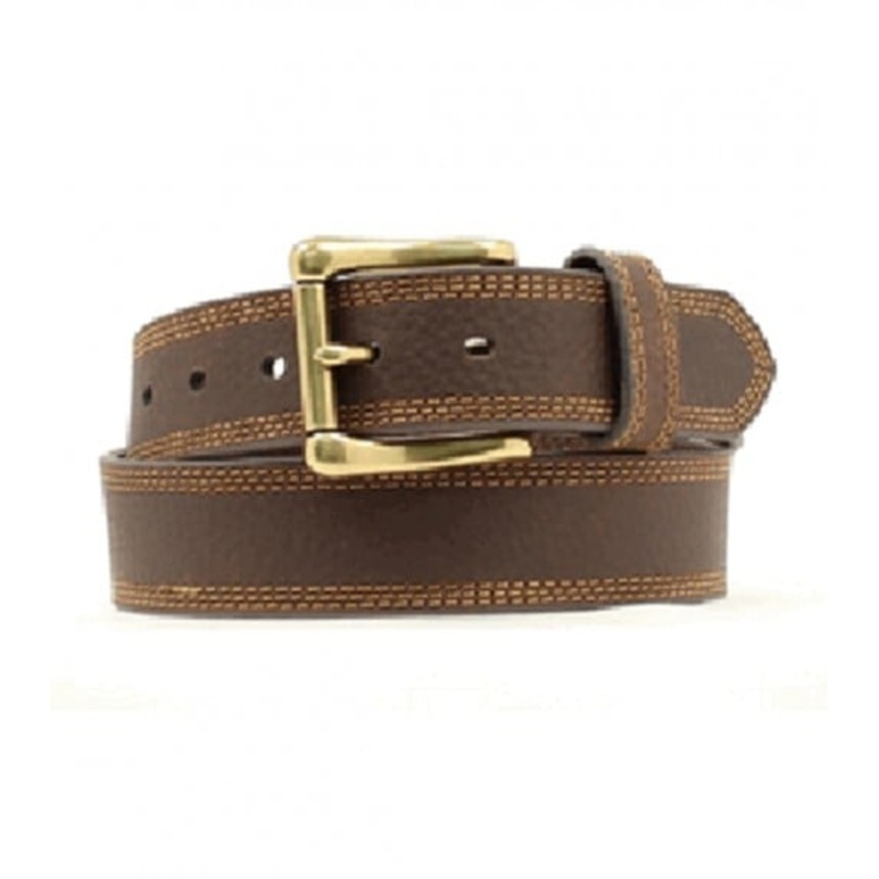 Mens HDXtreme Triple Stitch Leather Work Belt – Chocolate Brown