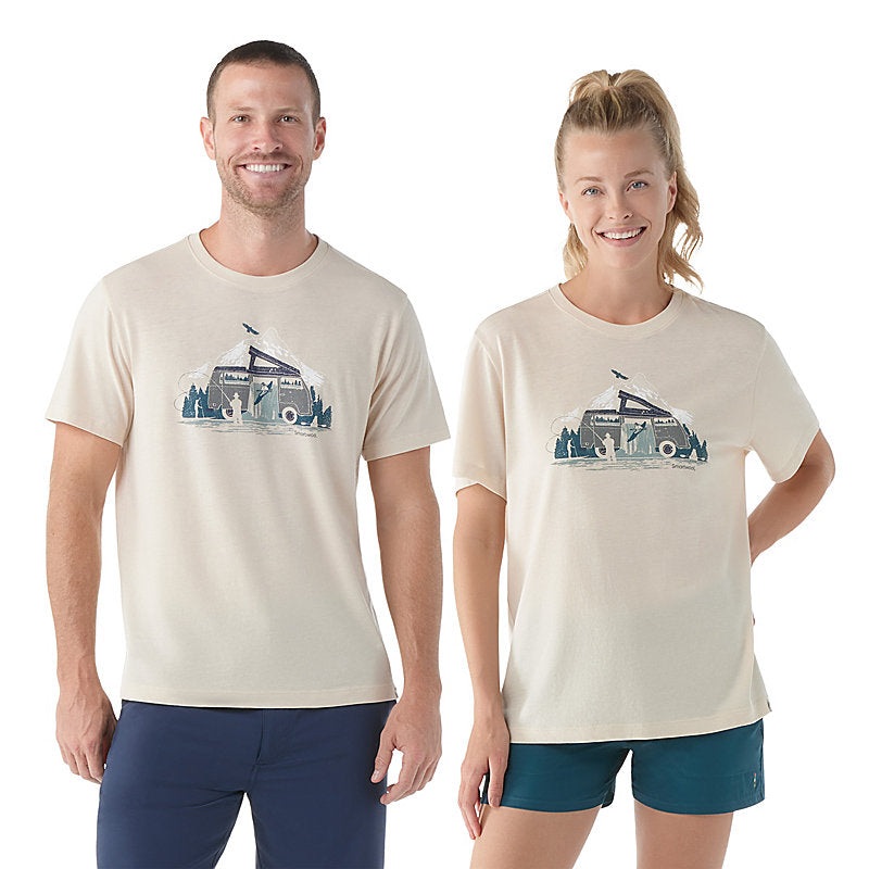 River Van Graphic Short Sleeve Tee – Almond