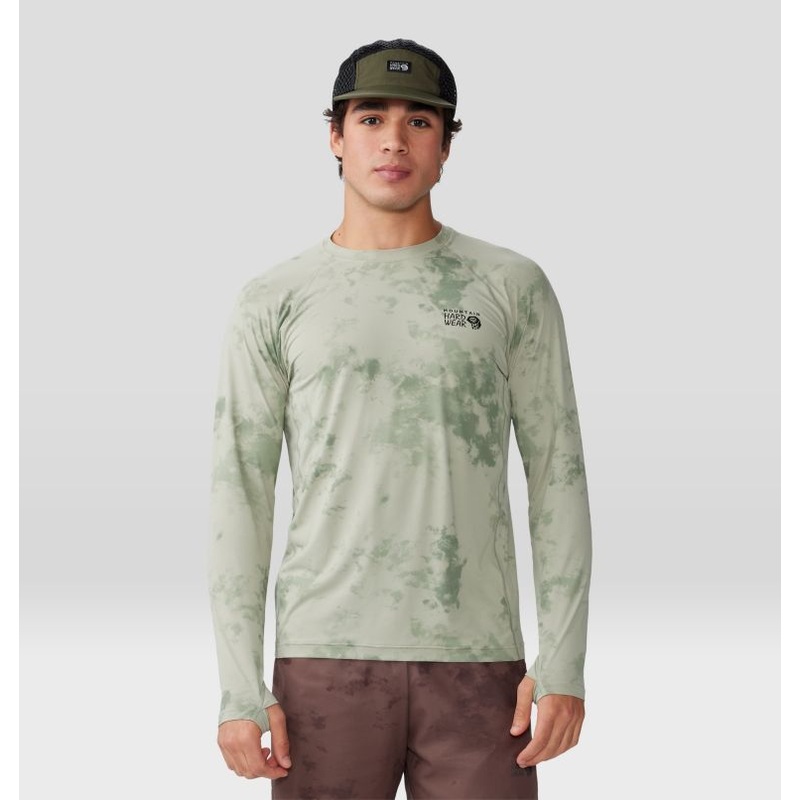 Men’s Crater Lake Long Sleeve Crew – White Sage Nebula Print