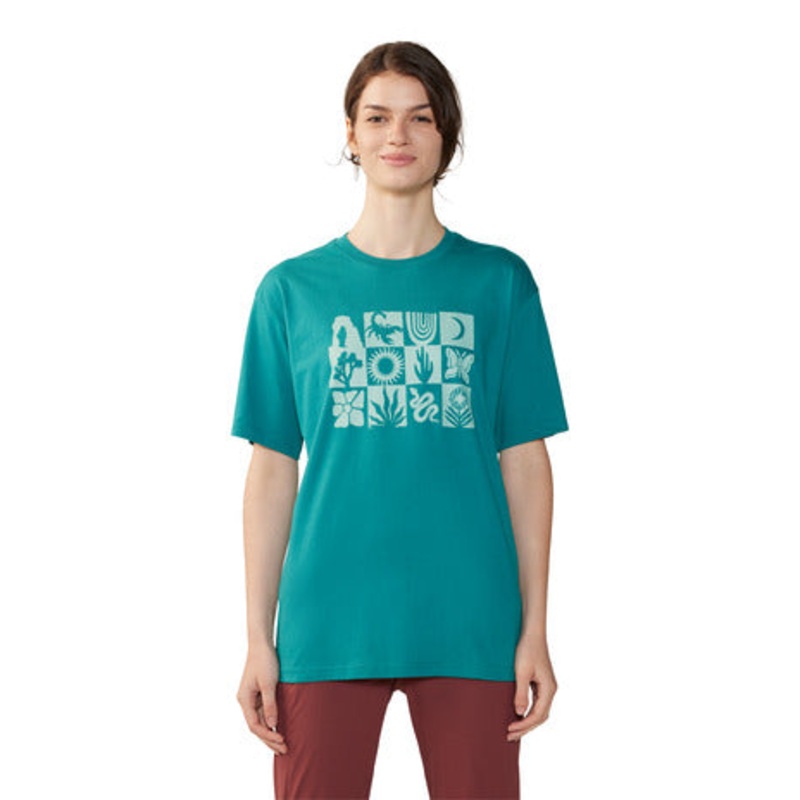 Women’s Desert Check Boxy Short Sleeve – Wintermint