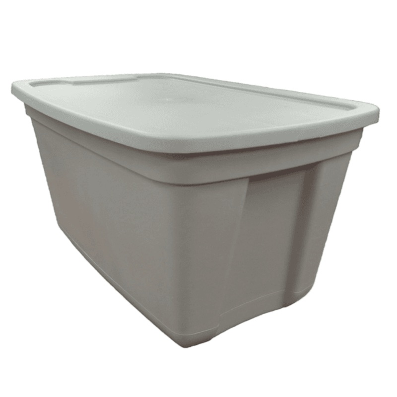 10 Gallon Storage Tote with Lid – Gray