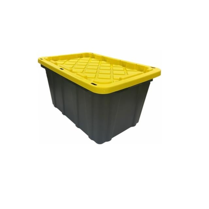 40 Gallon Tough Tote with Lid – Black & Yellow
