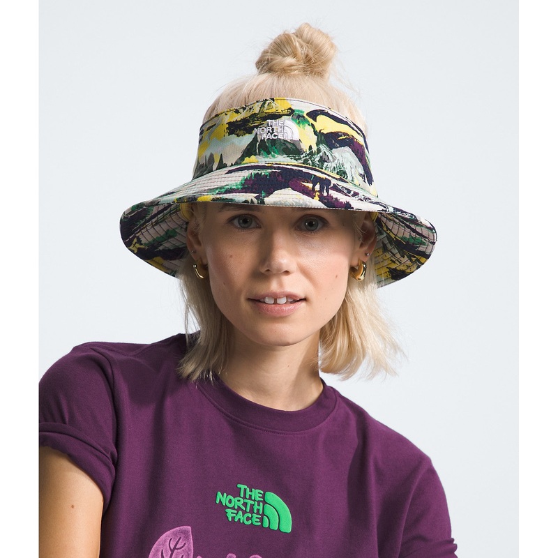 Class V Top Knot Bucket Hat – Black Currant Purple Trail Dream Print