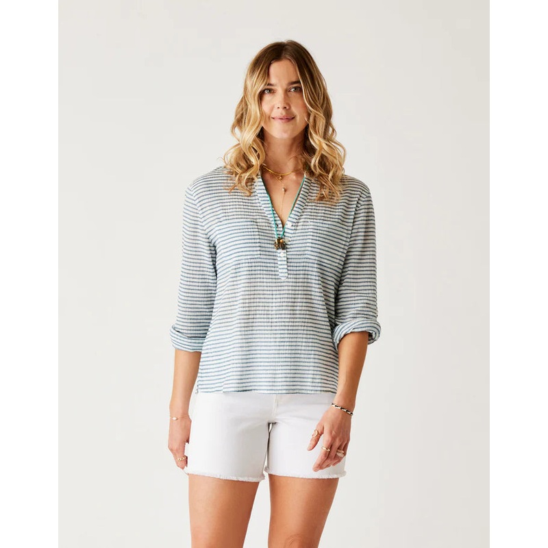 Women’s Dylan Gauze Shirt – Horizontal Stripe