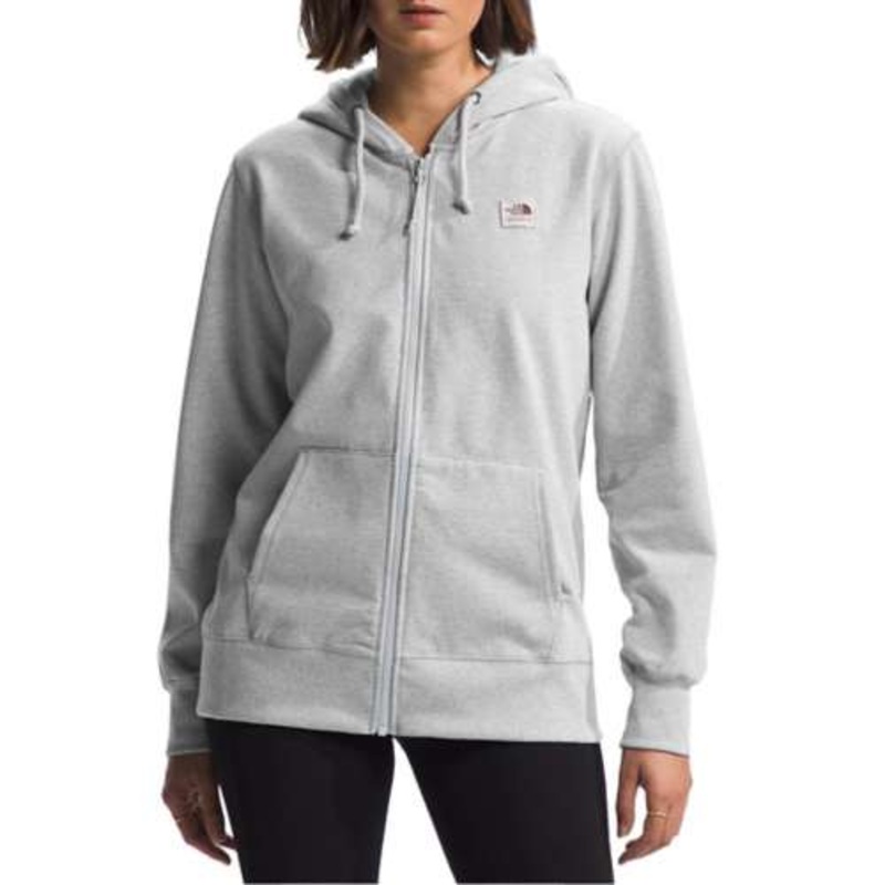 Women’s Heritage Patch Full Zip Hoodie – TNF Light Grey Heather/TNF White