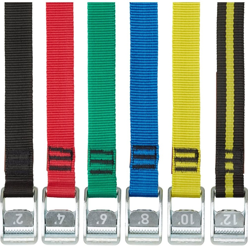 10ft Yellow Color-Coded Tie-down Straps, 1in
