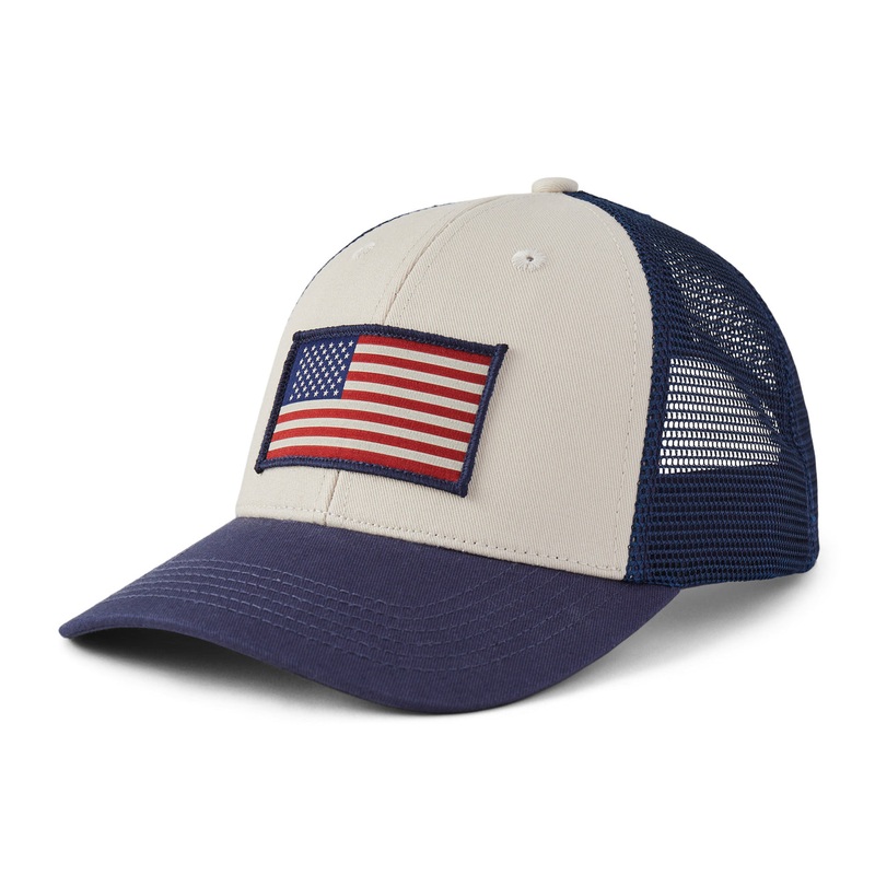 Adult Flag Trucker – Birch White