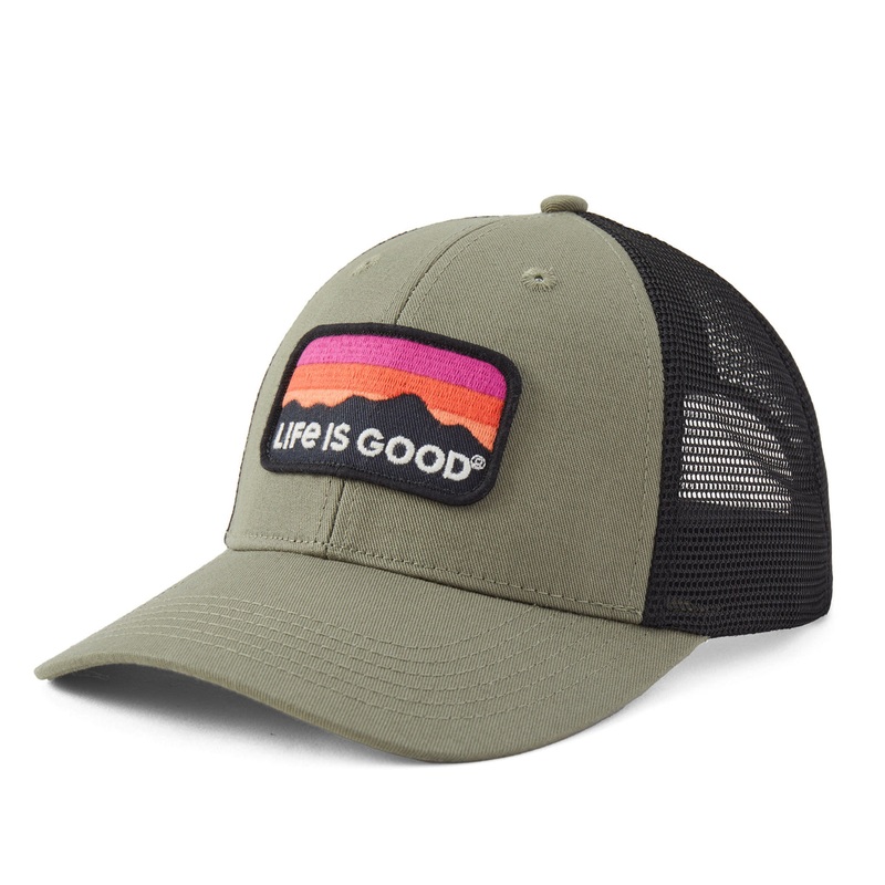 Adult Sunset Mountain Trucker – Moss Green